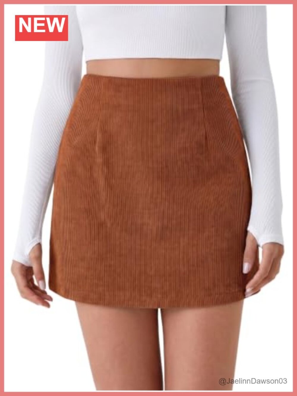 Women's Corduroy A-Line Mini Skirt with Built-in Shorts High Waist